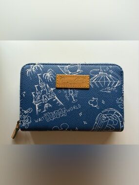 Dooney & Bourke Navy Blue Disney Sketch Zip Wallet